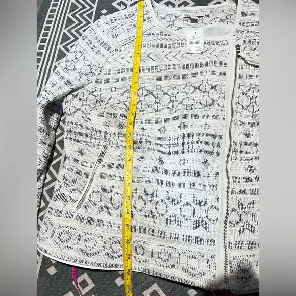 Cato Cream and Gray tweed biker Jacket 18W - Picture 7 of 8